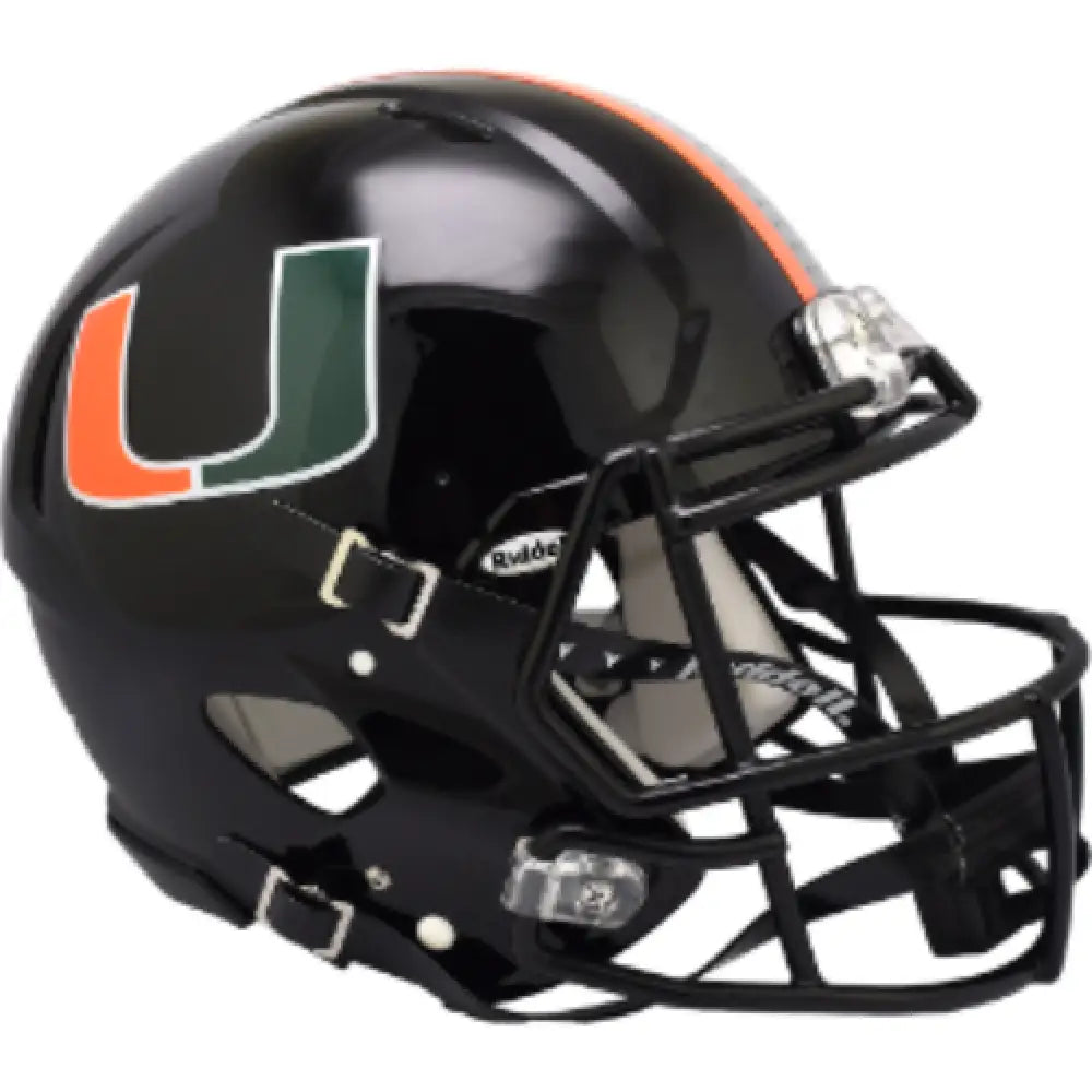 Miami Hurricanes Full Size Authentic Speed Football Helmet Black- NCAA