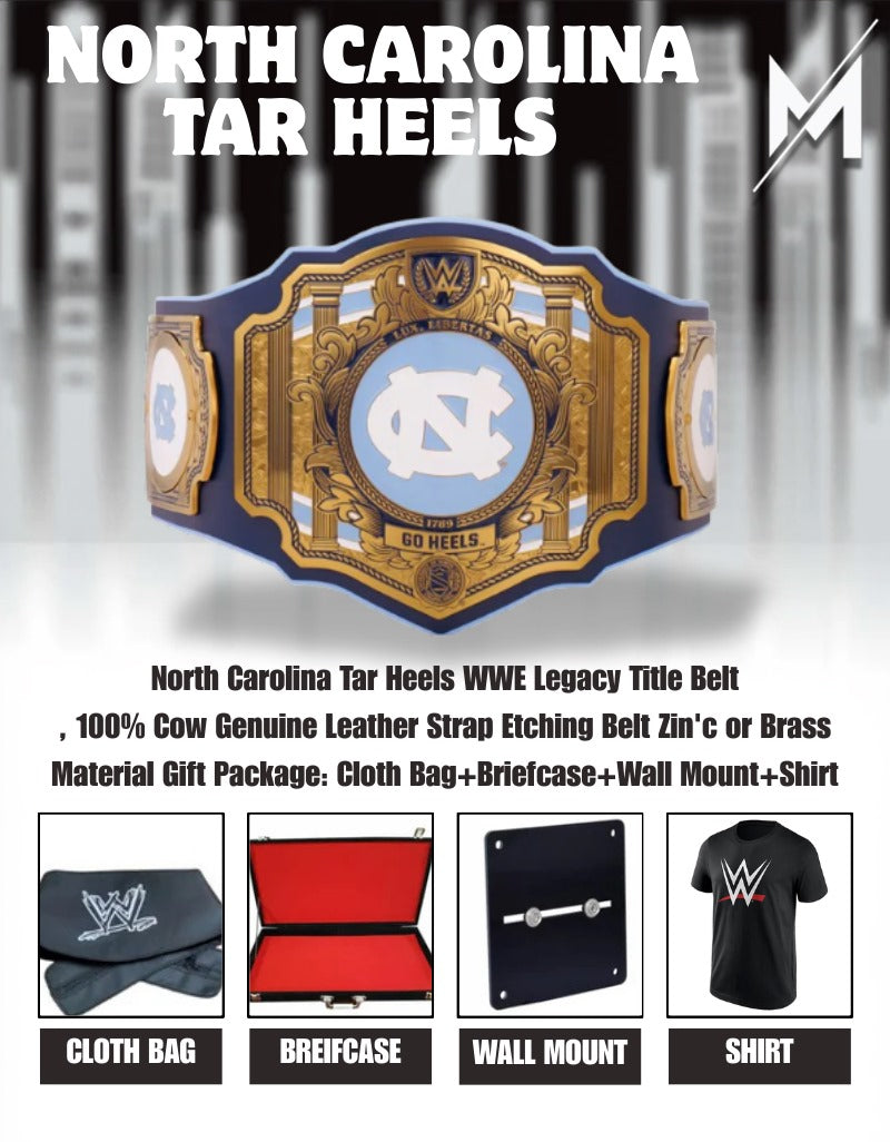 North Carolina Tar Heels WWE Legacy Title Belt