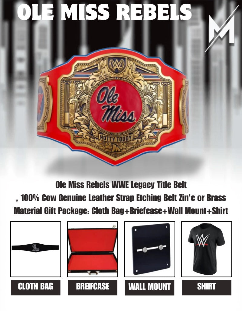 Ole Miss Rebels WWE Legacy Title Belt
